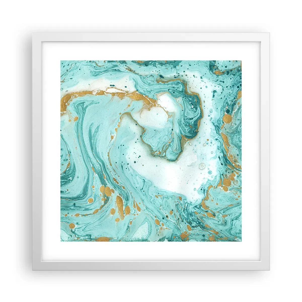 Affiche dans un cadre blanc - Poster - Sous la grande vague de l'ère Edo - 40x40 cm