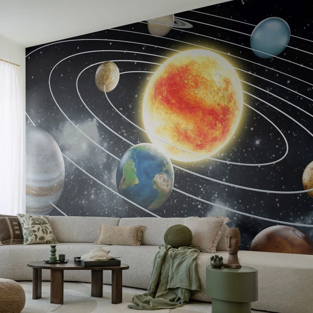 Papier Peint Autocollant Deluxe Sticker - Danse cosmique - Cosmos, Galaxie, Système solaire - 250x175 cm