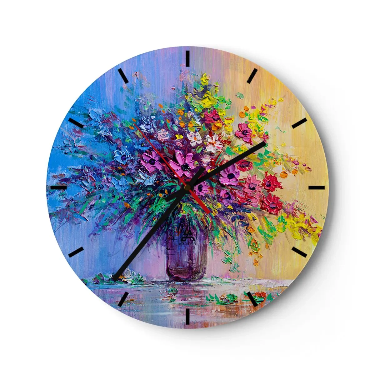 Horloge murale - Pendule murale - Cadeau d'été de la prairie - 40x40 cm