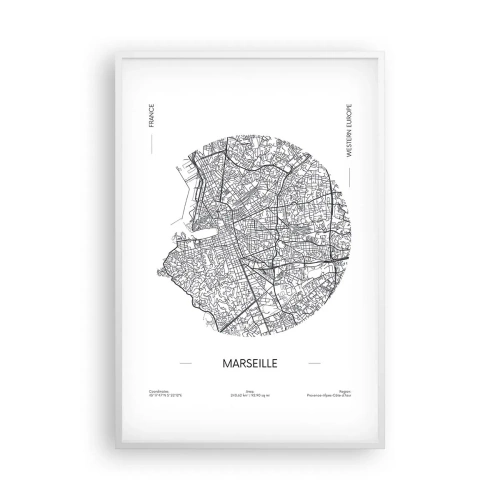 Affiche dans un cadre blanc - Poster - Anatomie de Marseille - 61x91 cm