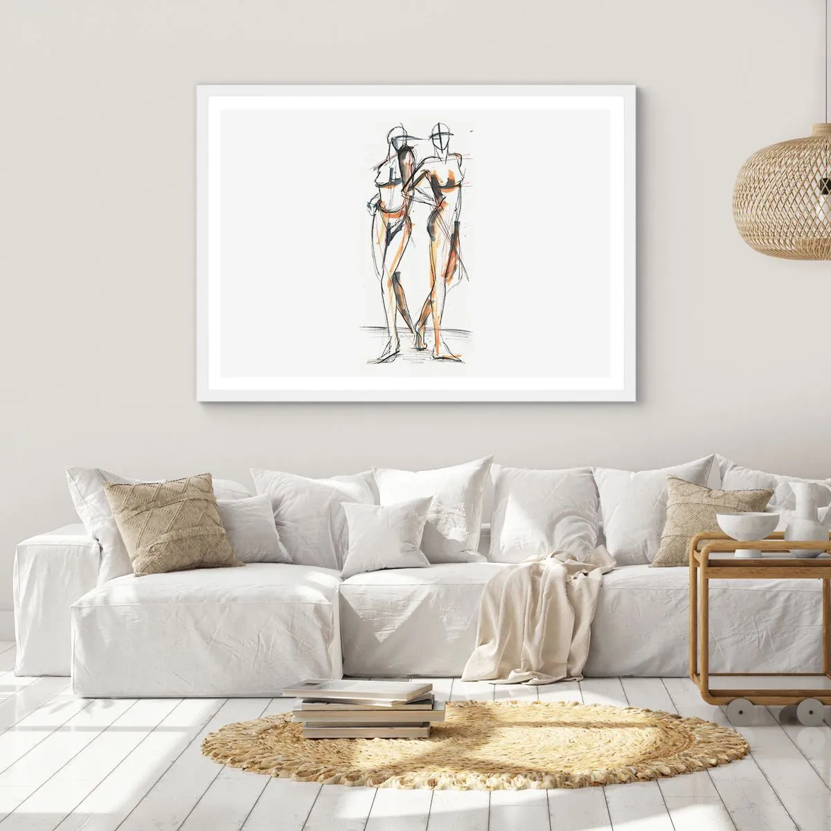 Affiche dans un cadre blanc - Poster - Étude de la grâce - 50x40 cm