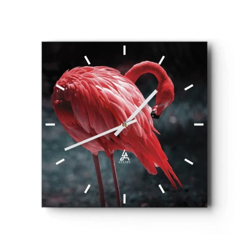 Horloge murale - Pendule murale - Poème cramoisi de la nature - 40x40 cm