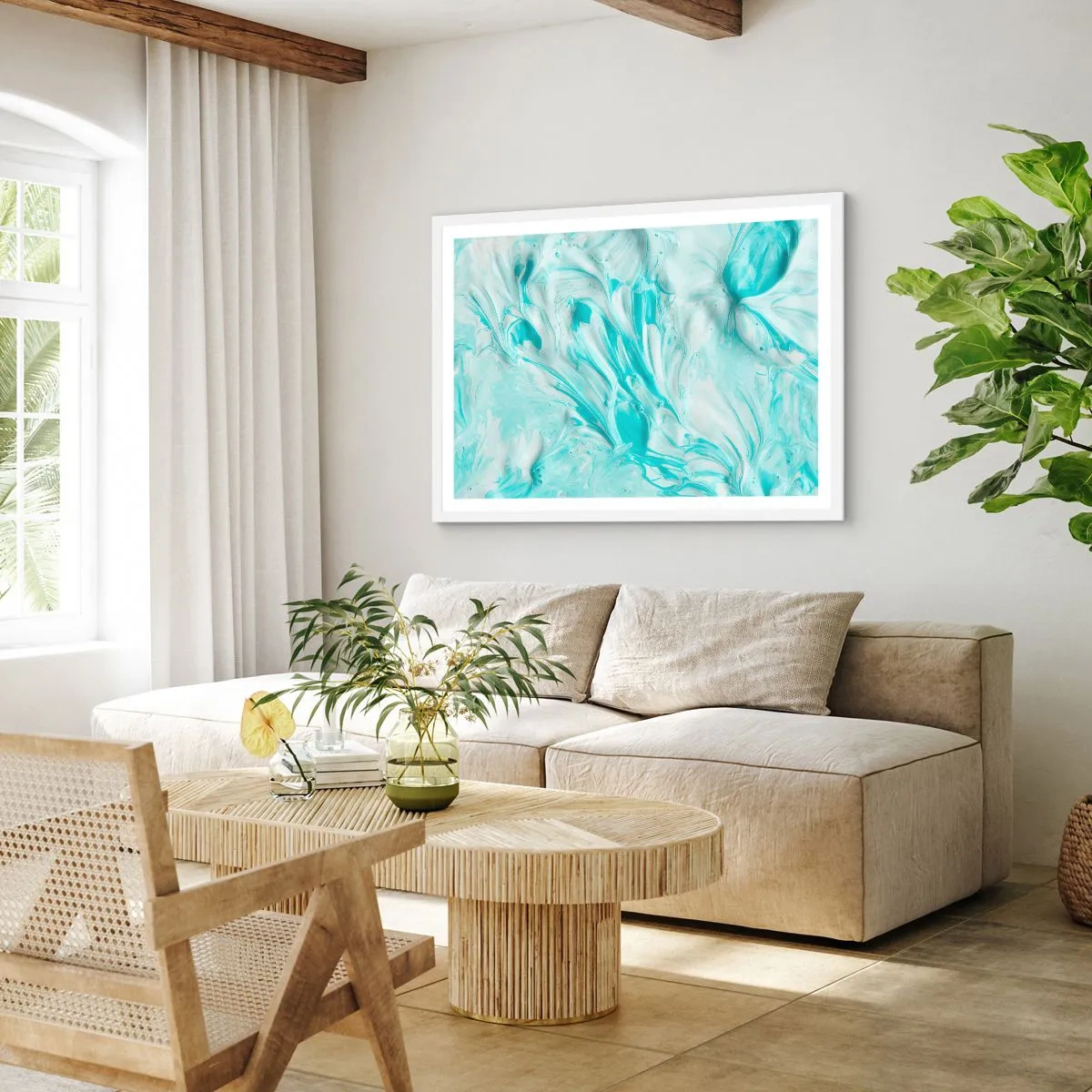 Affiche dans un cadre blanc - Poster - Ensemble pour toujours - 100x70 cm