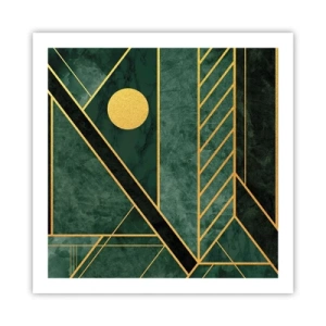 Affiche - Poster - Dynamique or et azur - 60x60 cm