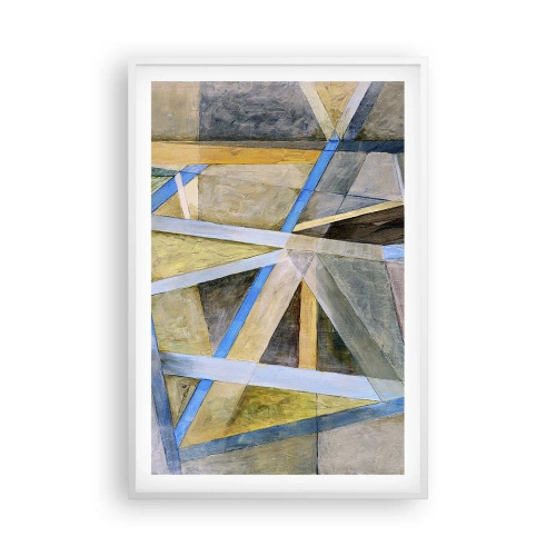 Affiche dans un cadre blanc - Poster - Tout droit ou en diagonale ? - 61x91 cm