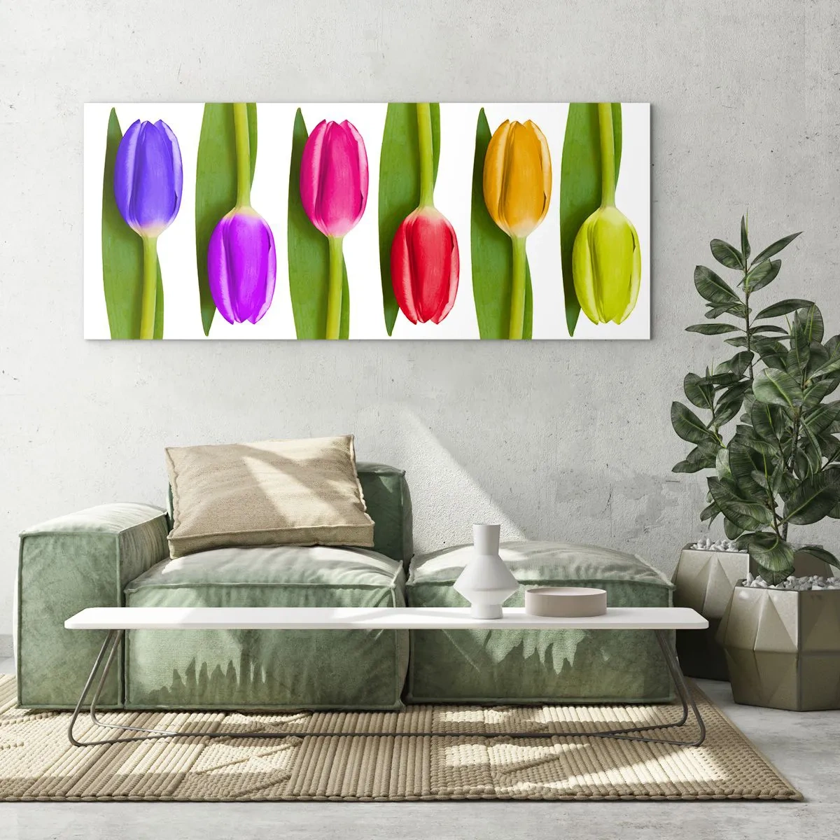 Impression sur verre - Image sur verre - Composition arc-en-ciel - 90x30 cm