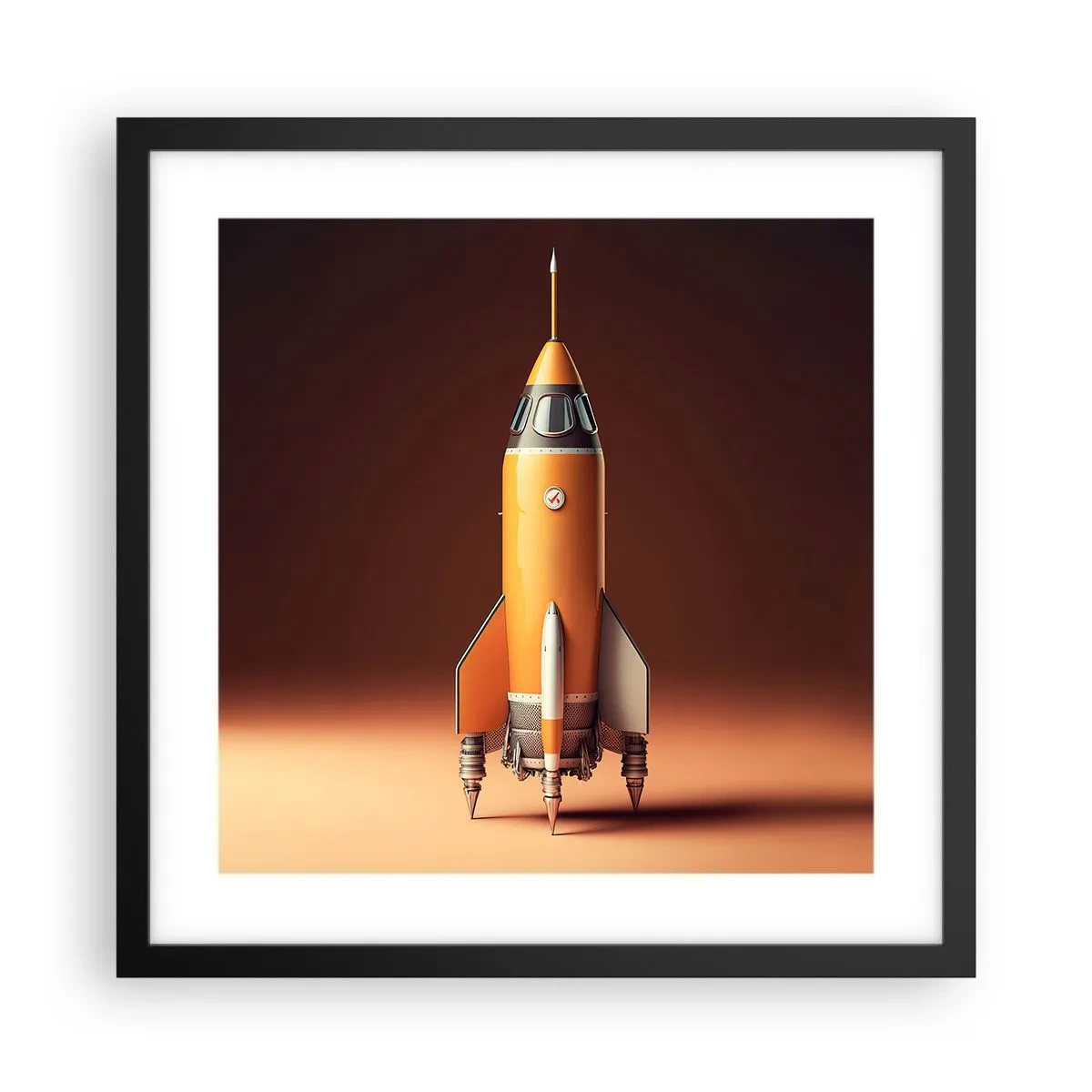 Affiche dans un cadre noir - Poster - Ça commence par un rêve - 40x40 cm