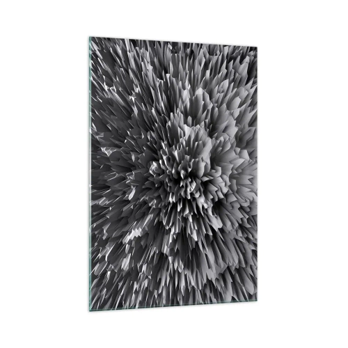 Impression sur verre - Image sur verre - Structure abstraite en nuances de gris - 70x100cm - Ça ne peut pas être plus dur que ça - Décoration murale moderne pour le salon et la chambre ARTTOR