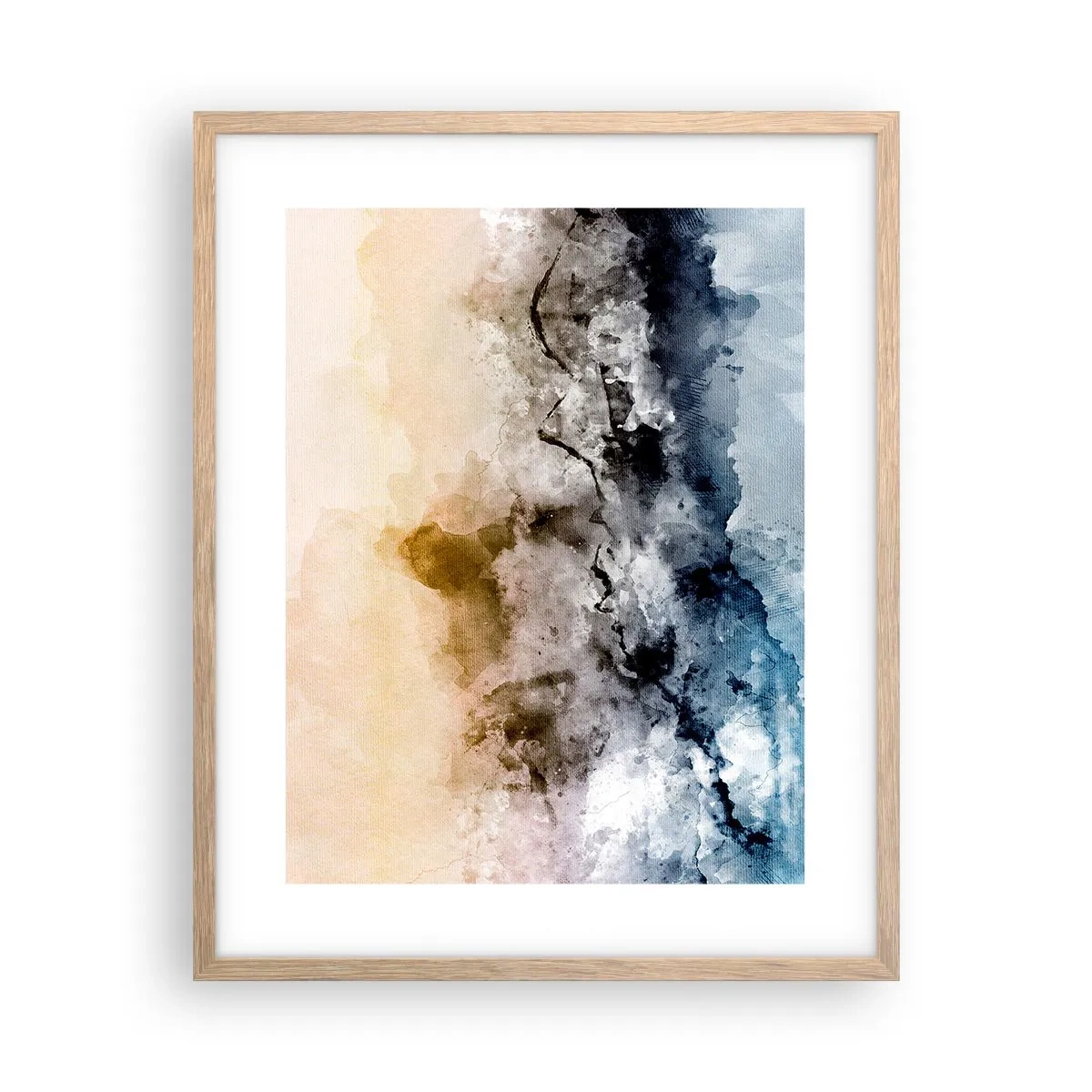 Affiche dans un chêne clair - Poster - Noyé dans un nuage de brouillard - 40x50 cm