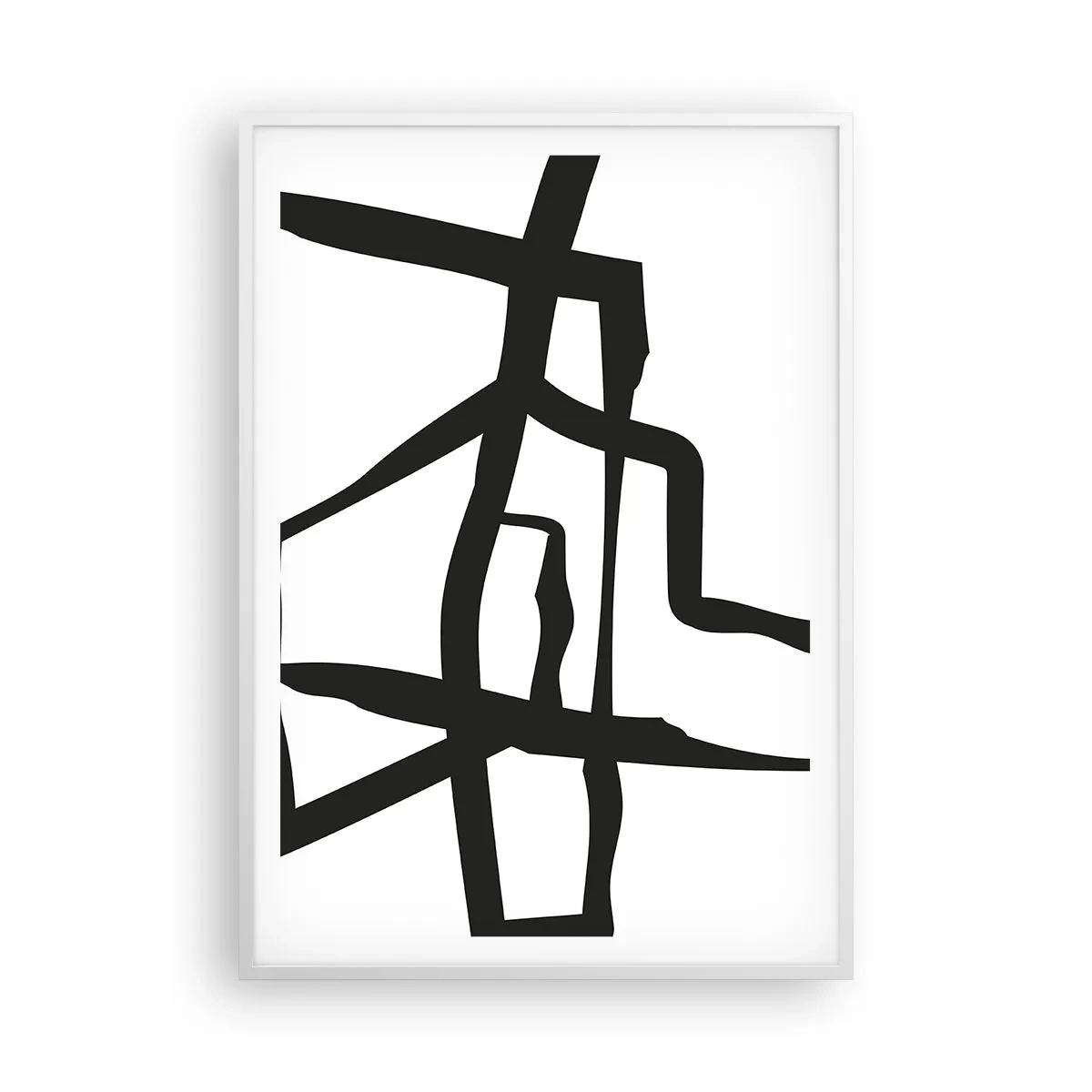 Affiche dans un cadre blanc - Poster - Conception noir et blanc - 70x100 cm