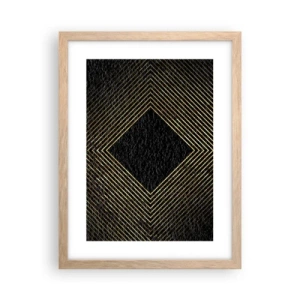 Affiche dans un chêne clair - Poster - Géométrie dans un style glamour - 30x40 cm