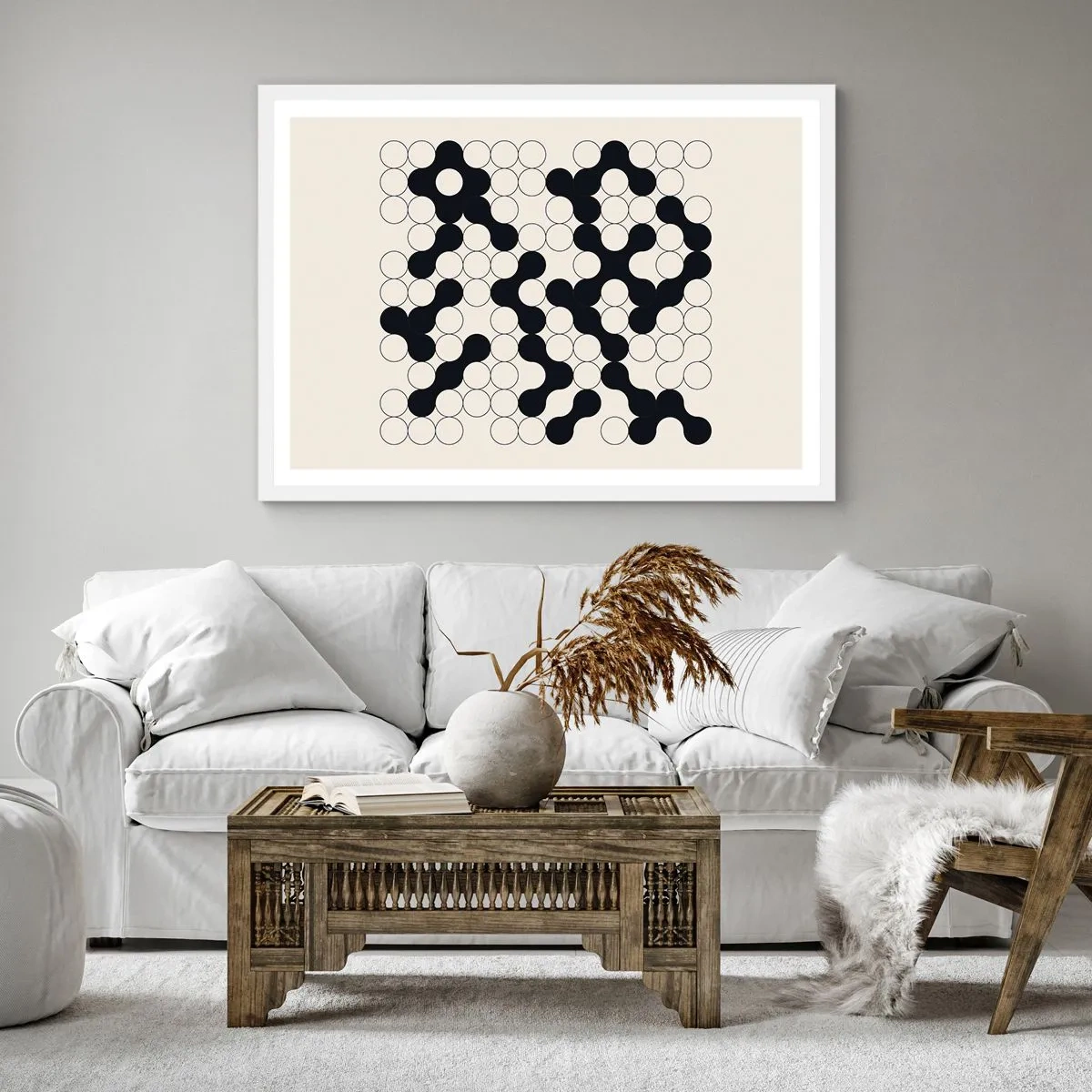 Affiche dans un cadre blanc - Poster - Jeu chinois – variation - 50x50 cm