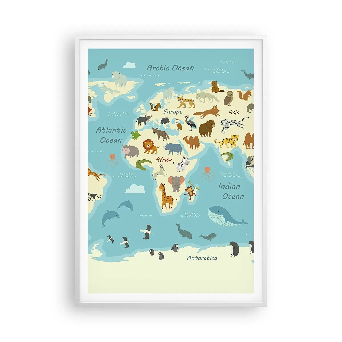 Affiche dans un cadre blanc - Poster - De bons voisins - 70x100 cm