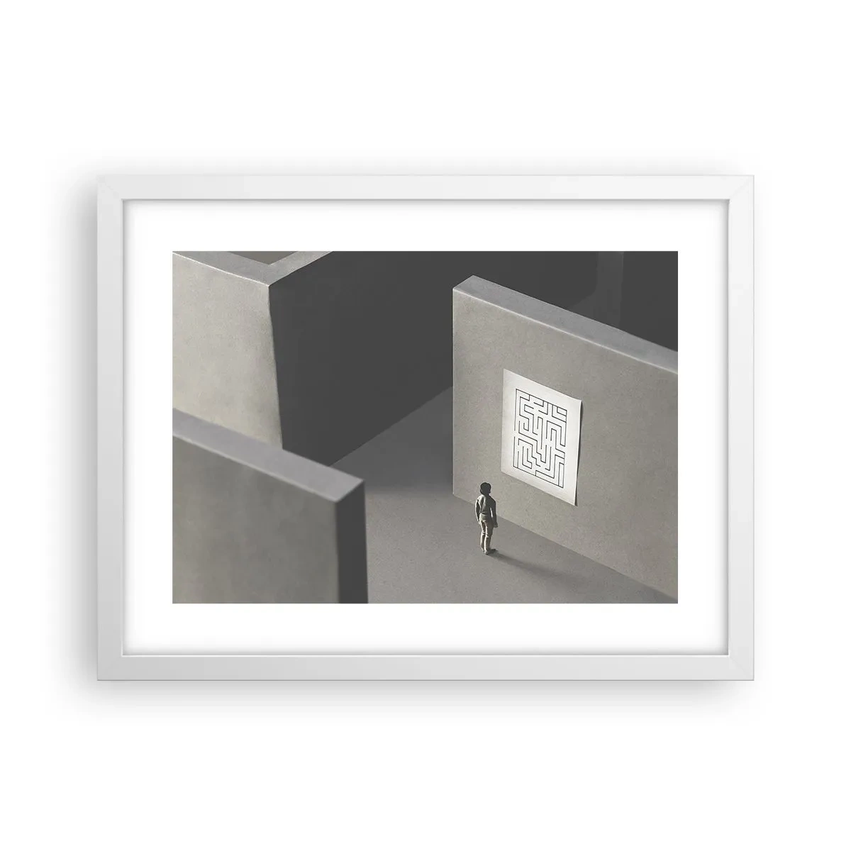 Affiche dans un cadre blanc - Poster - Mais où suis-je? - 40x30 cm