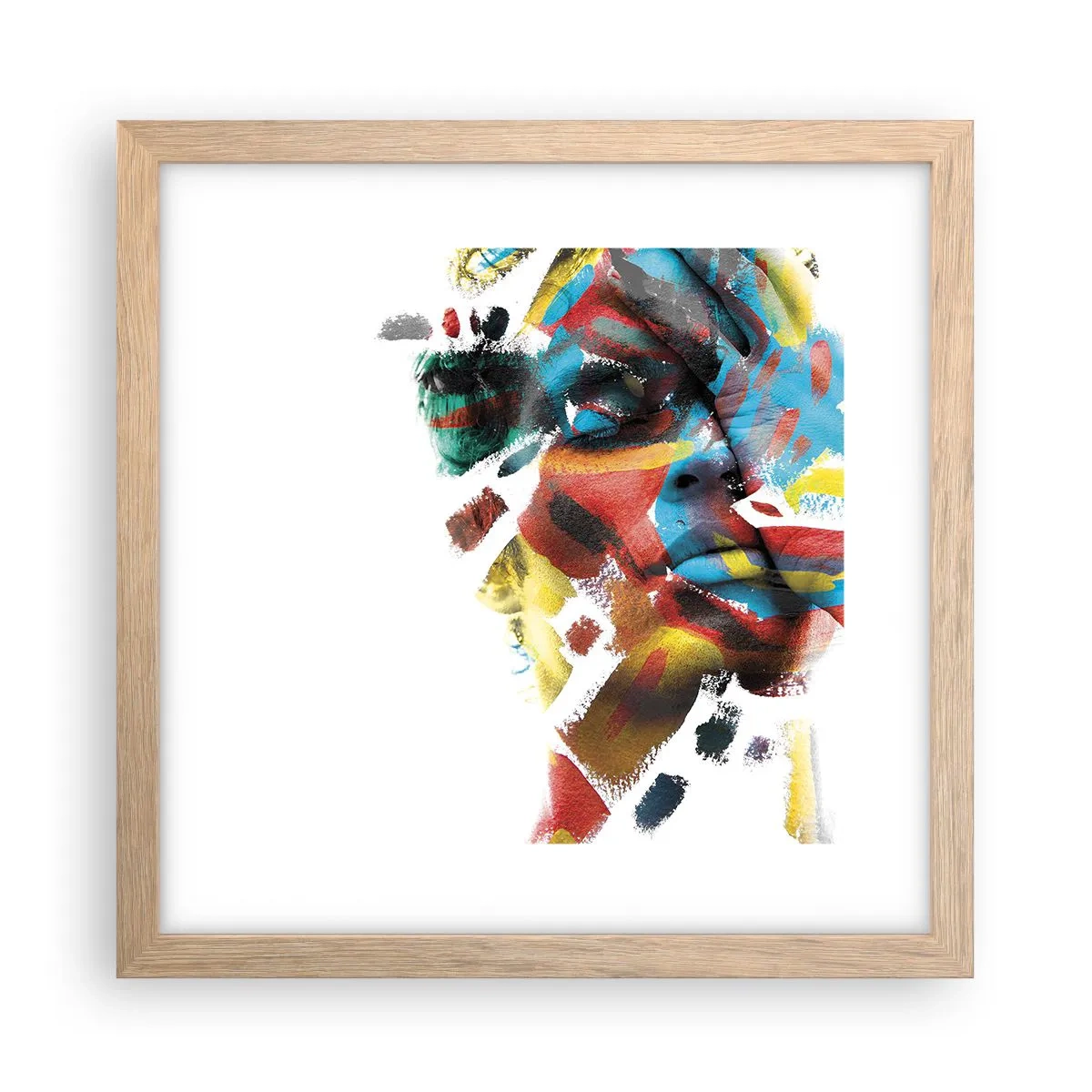 Affiche dans un chêne clair - Poster - Personnalité colorée - 30x30 cm