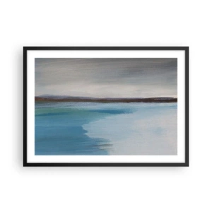 Affiche dans un cadre noir - Poster - Un paysage minimaliste avec une ligne de flottaison et un horizon - 70x50cm - Paysage horizontal - Décoration murale moderne pour le salon et la chambre ARTTOR
