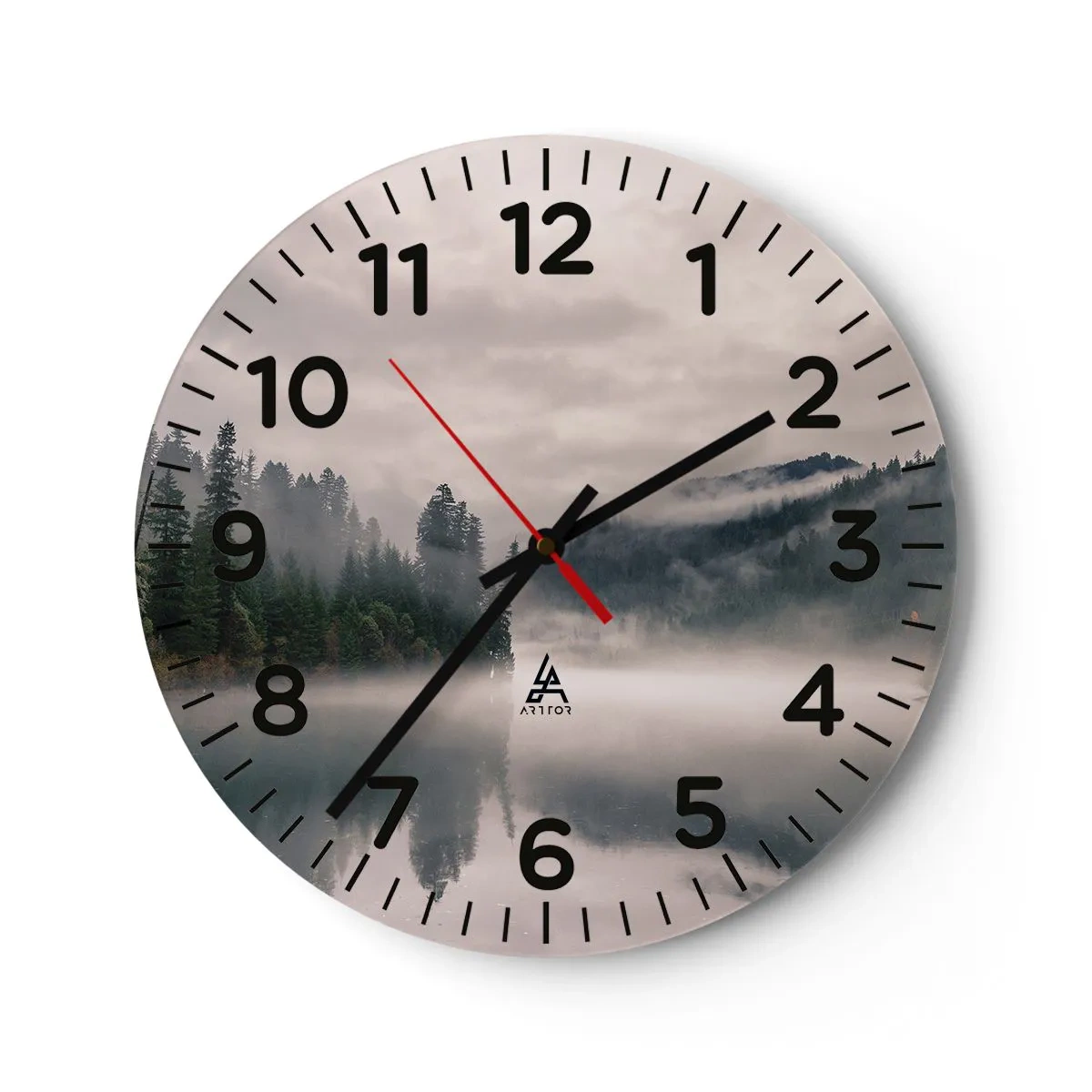 Horloge murale - Pendule murale - Reflet dans le brouillard - 40x40 cm