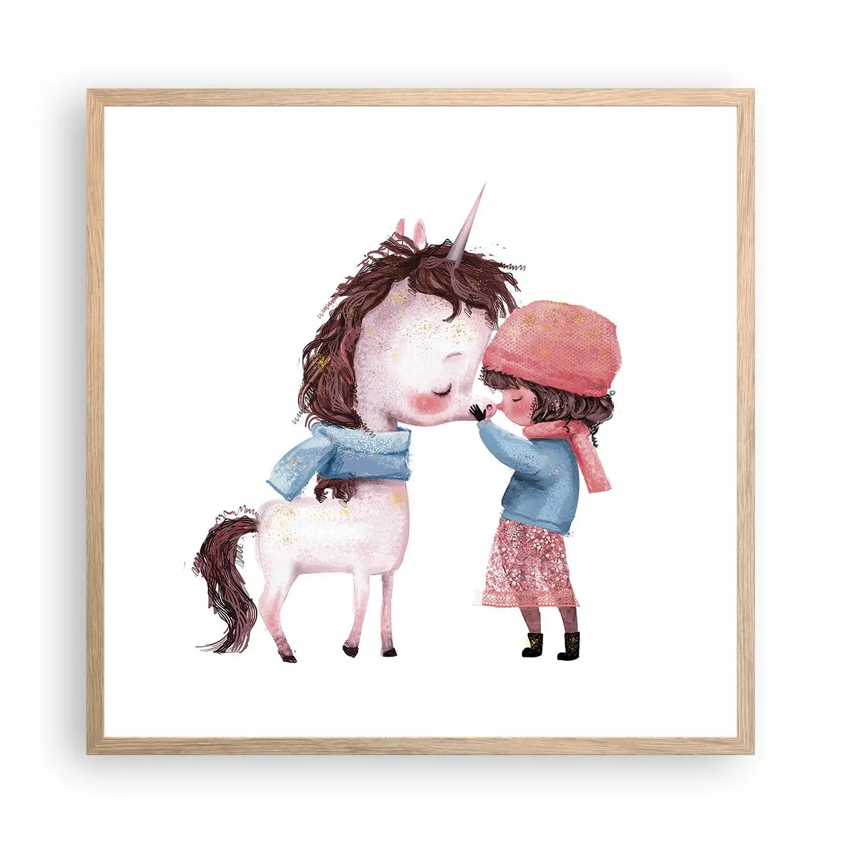 Affiche dans un chêne clair - Poster - Histoire d'hiver - 60x60 cm