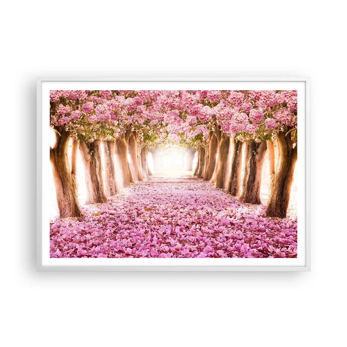 Affiche dans un cadre blanc - Poster - La route du paradis - 100x70 cm