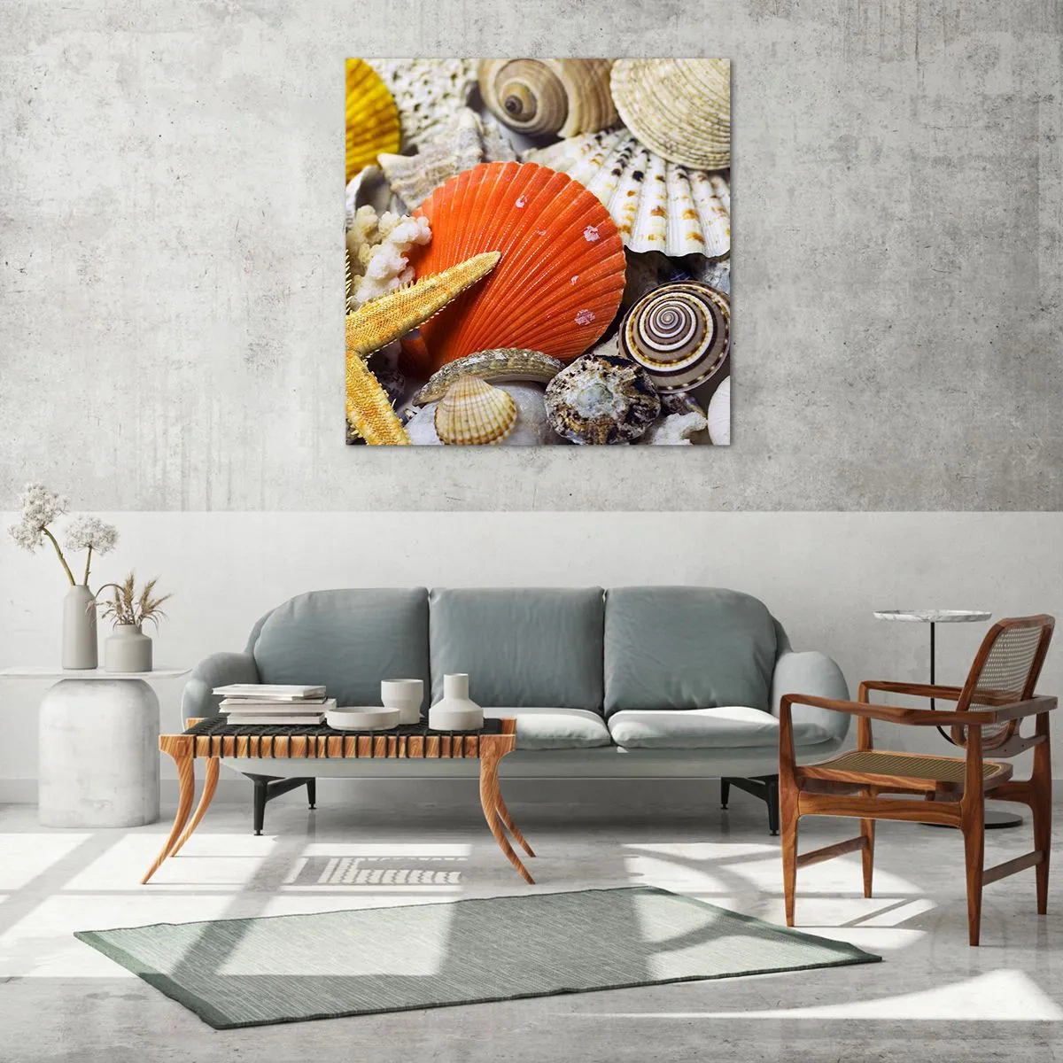 Impression sur verre - Image sur verre - Trésors de l'océan - 70x70 cm