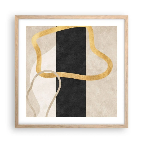 Affiche dans un chêne clair - Poster - Formes emmellées - 50x50 cm