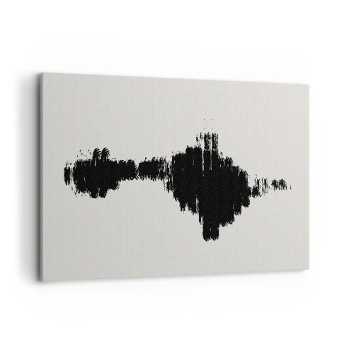 Impression sur toile - Image sur toile - Un motif abstrait ressemblant à une onde sonore dans un style minimaliste. - 100x70cm - Vibrations de l'imagination - Décoration murale moderne pour le salon et la chambre ARTTOR