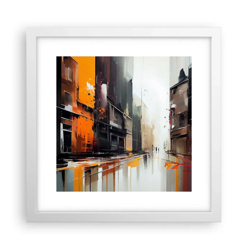 Affiche dans un cadre blanc - Poster - Jour de pluie - 30x30 cm