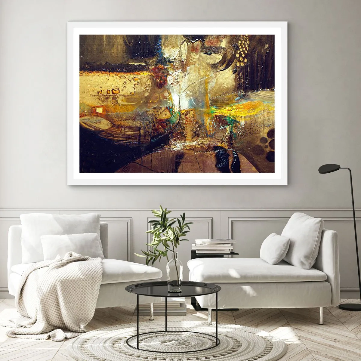 Affiche dans un cadre blanc - Poster - Froid, tiède, chaud - 50x40 cm