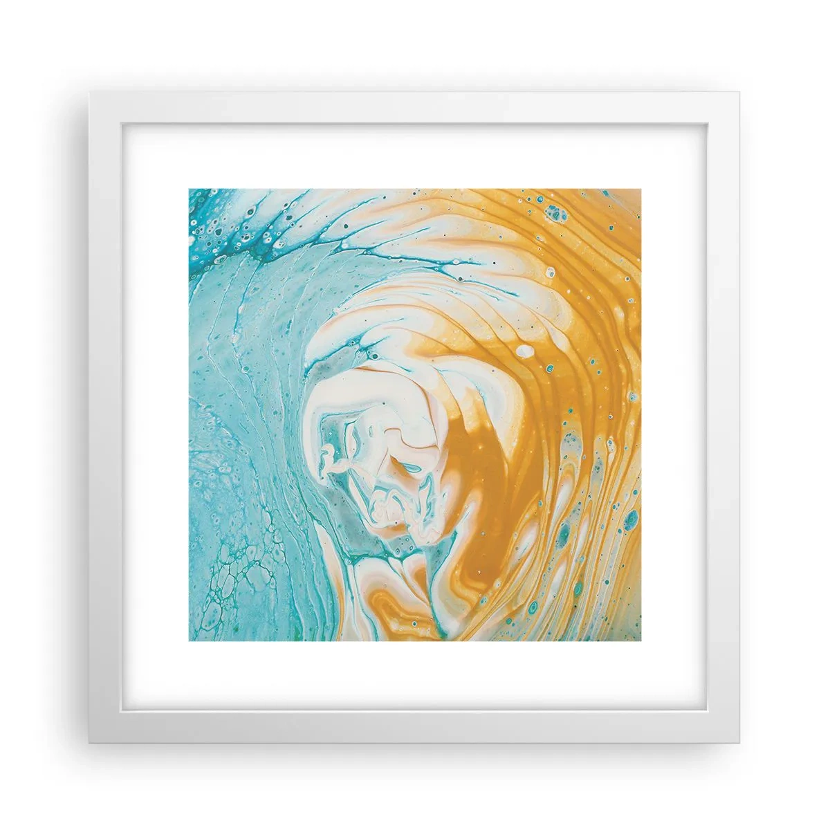 Affiche dans un cadre blanc - Poster - Tourbillon pastel - 30x30 cm