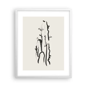 Affiche dans un cadre blanc - Poster - Herbe à fleurs - 40x50 cm