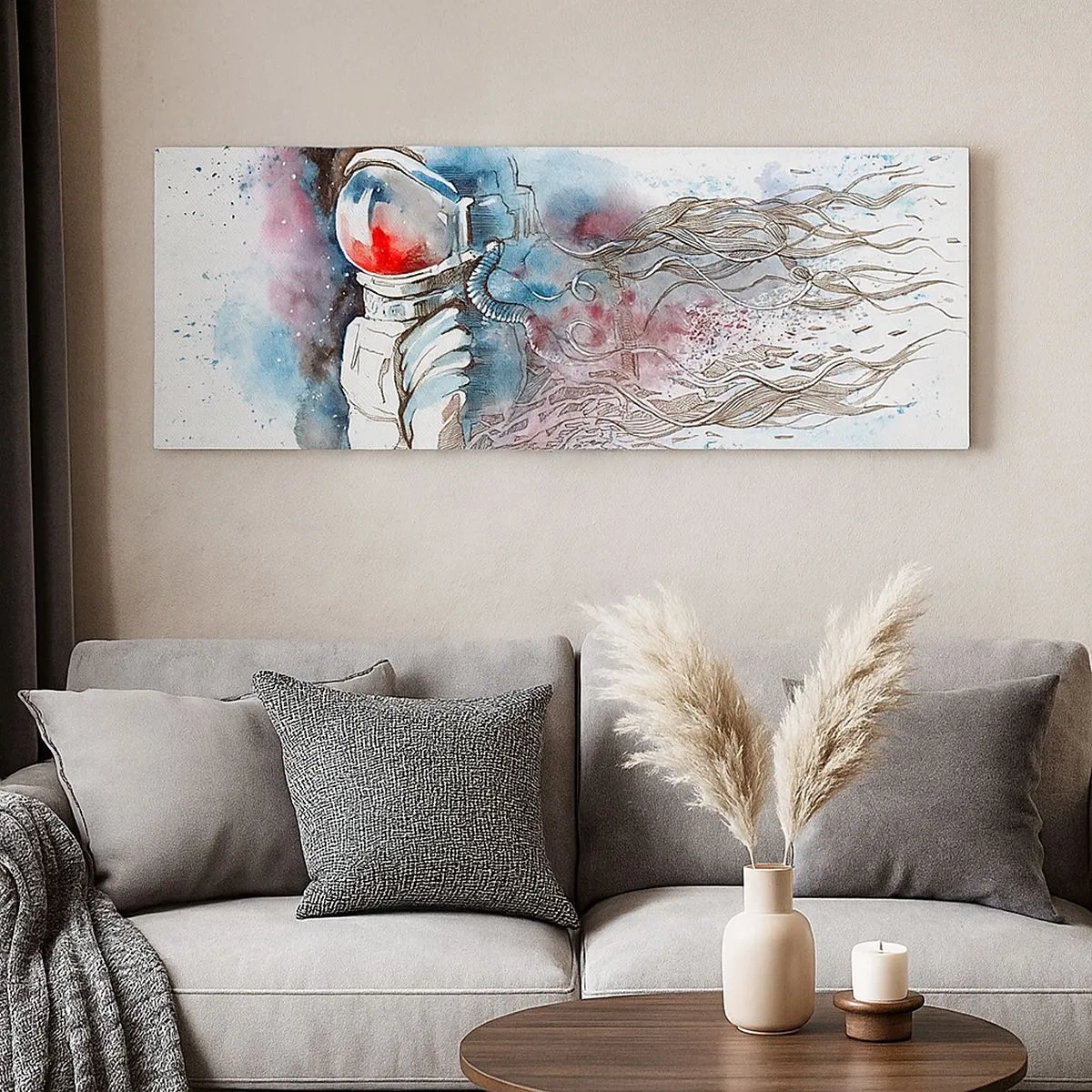 Impression sur toile - Image sur toile - Seul avec l'espace - 100x40 cm
