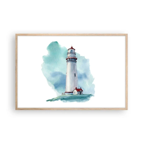 Affiche dans un chêne clair - Poster - La douce sœur du bleu - 91x61 cm