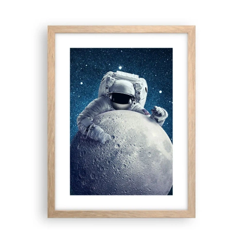 Affiche dans un chêne clair - Poster - Comique de l'espace - 30x40 cm