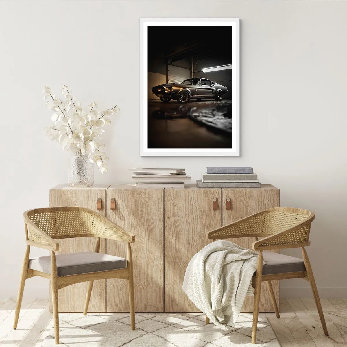 Affiche dans un cadre blanc - Poster - Retour dans le passé - 40x50 cm