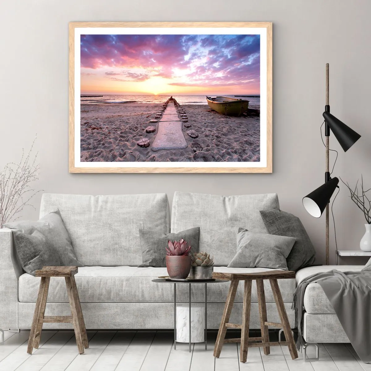 Affiche dans un chêne clair - Poster - Moment d'expérience profonde - 70x50 cm