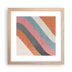 Affiche dans un chêne clair - Poster - Composition diagonale – mouvement - 30x30 cm