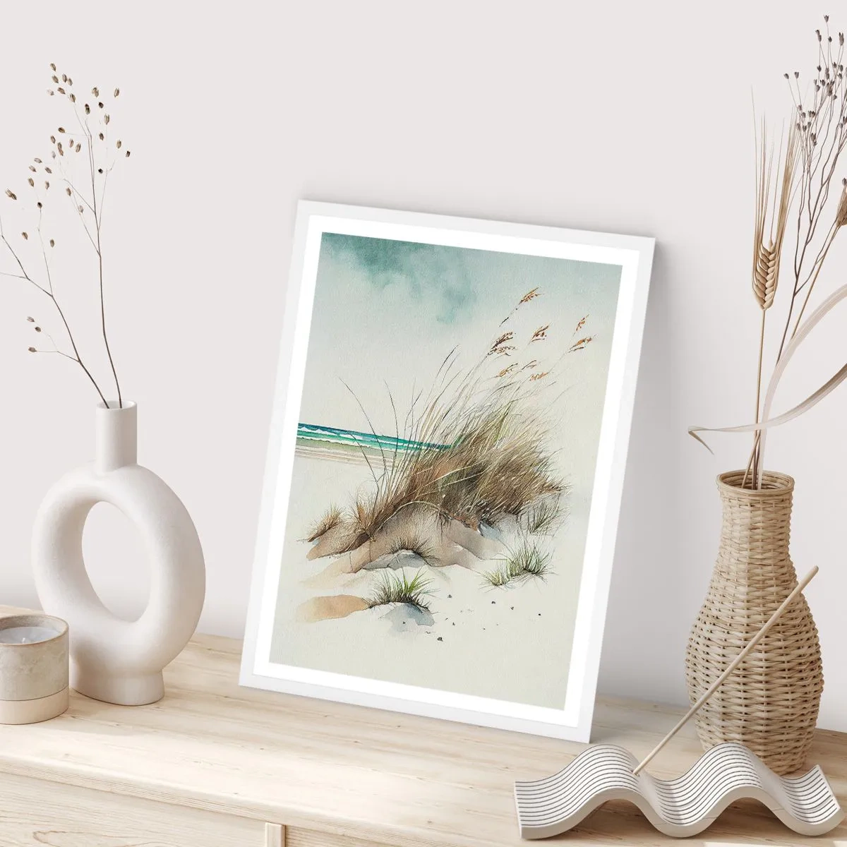 Affiche dans un cadre blanc - Poster - Recouvert de sable - 70x100 cm