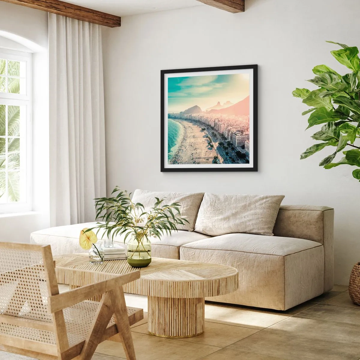 Affiche dans un cadre noir - Poster - Vacances éternelles à Rio - 50x50 cm