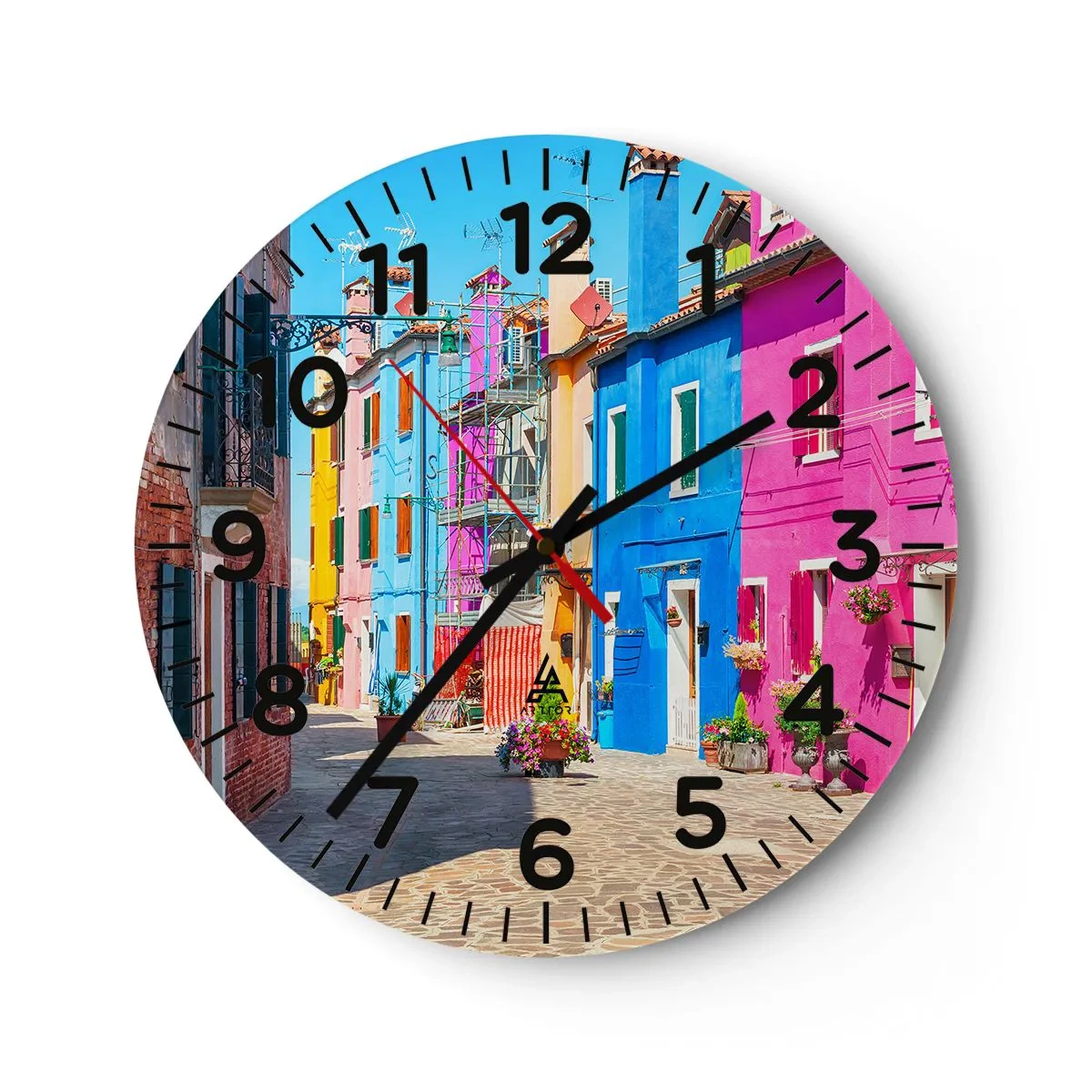 Horloge murale - Pendule murale - Ville "Sous les perroquets" - 30x30 cm