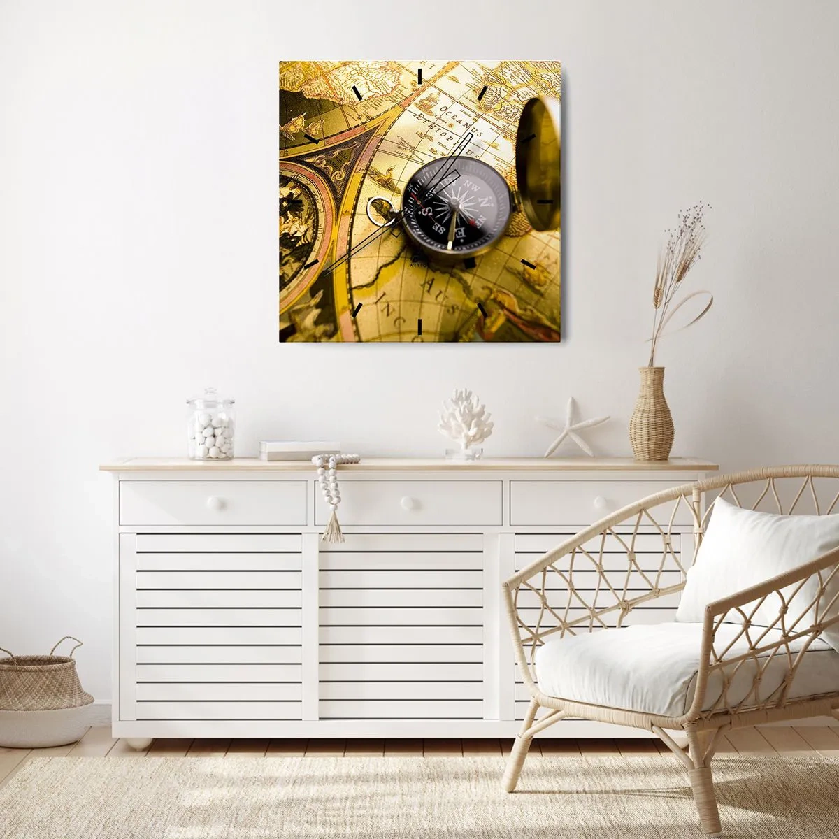 Horloge murale - Pendule murale - Ou peut-être jusqu'au bout du monde ? - 40x40 cm