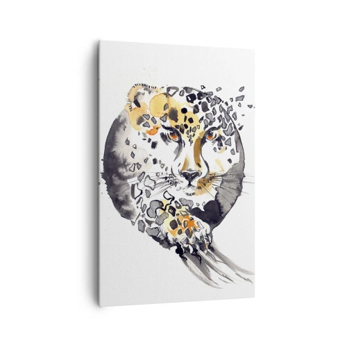 Impression sur toile - Image sur toile - Aquarelle artistique avec un motif de guépard - 80x120cm - Drapieżna uroda - Décoration murale moderne pour le salon et la chambre ARTTOR