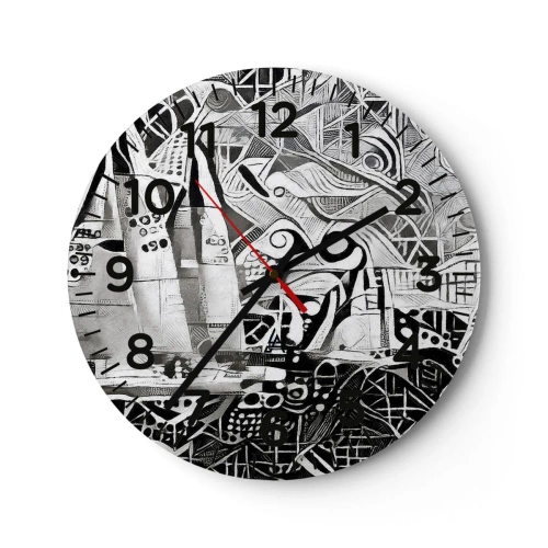 Horloge murale - Pendule murale - Entre les vagues - 40x40 cm