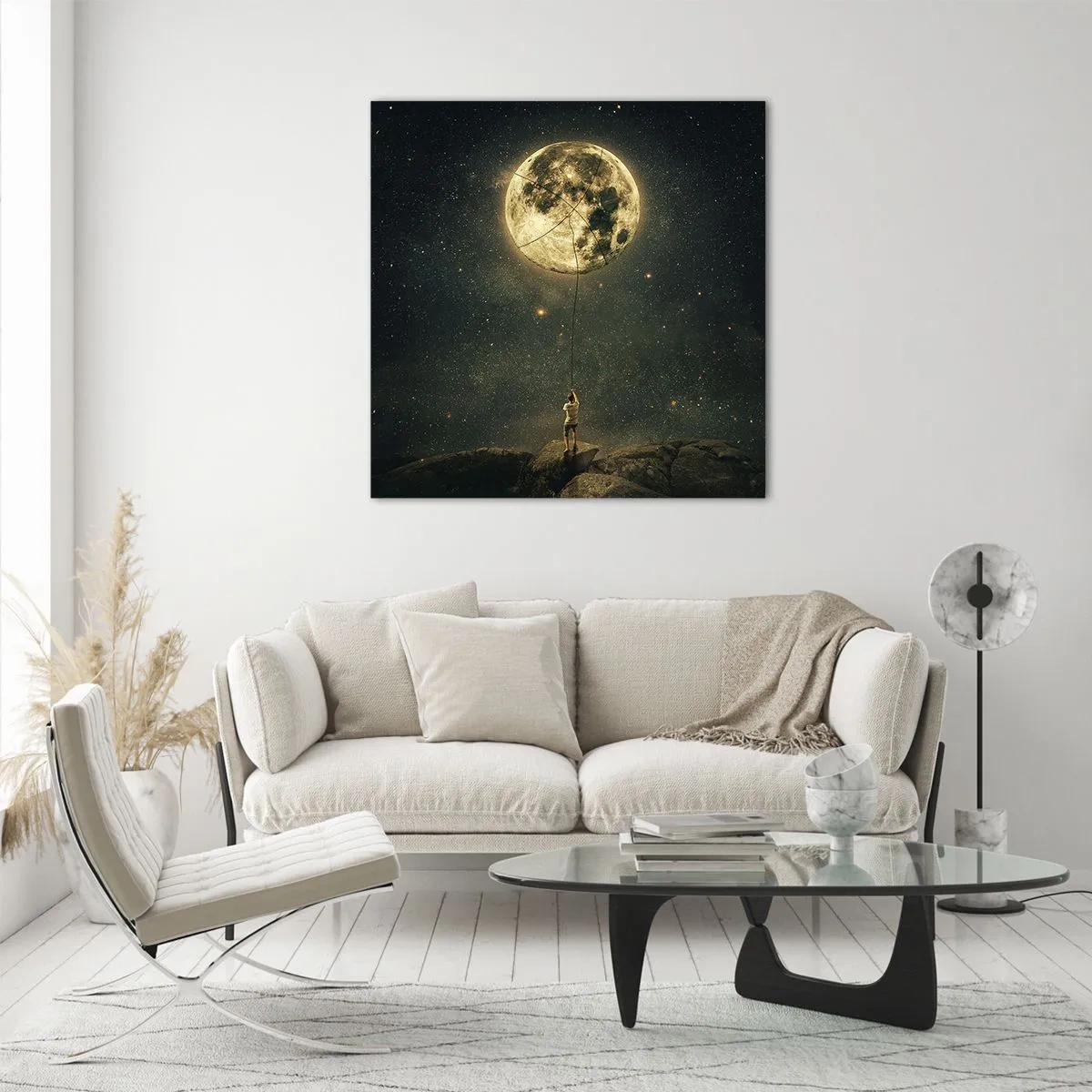 Impression sur verre - Image sur verre - Celui qui a volé la lune - 40x40 cm