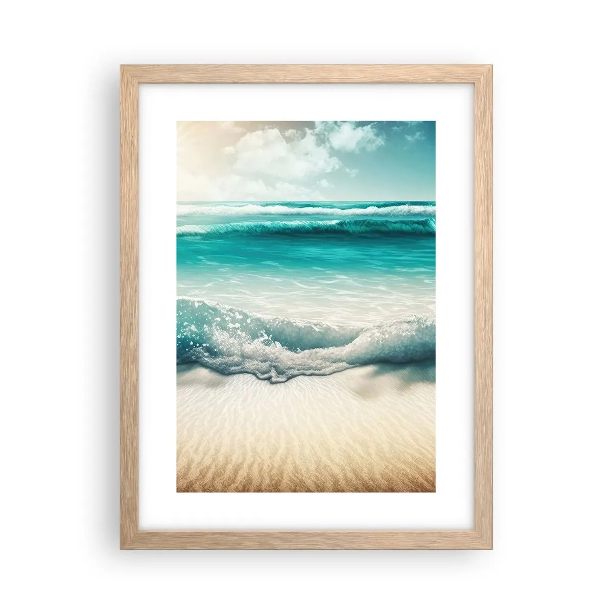 Affiche dans un chêne clair - Poster - La paix de l'océan - 30x40 cm