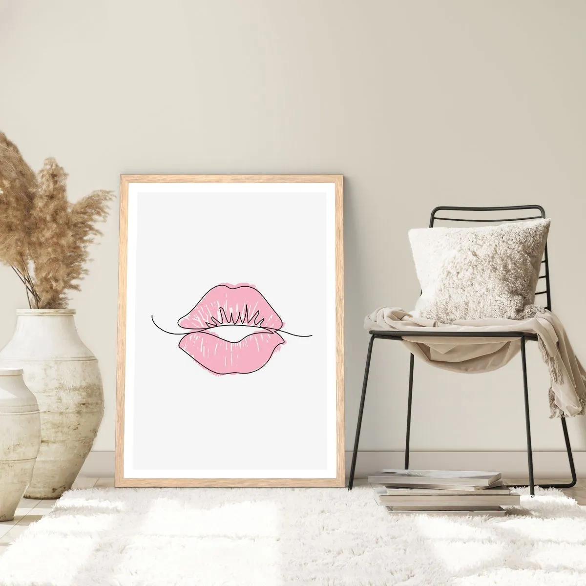 Affiche dans un chêne clair - Poster - Prêt à l'embrassade? - 50x70 cm