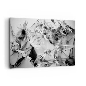 Impression sur toile - Image sur toile - Compositions florales en noir et blanc dans un style artistique subtil - 120x80cm - Non-un bouquet de fleurs - Décoration murale moderne pour le salon et la chambre ARTTOR