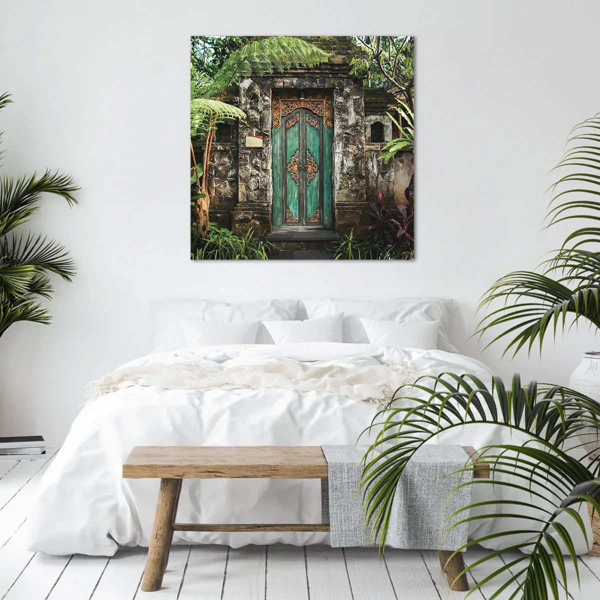 Impression sur toile - Image sur toile - Porte vers un monde exotique - 40x40 cm