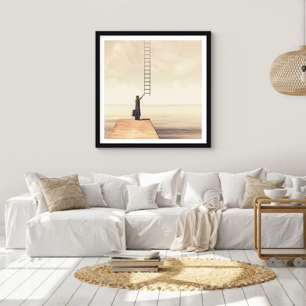 Affiche dans un cadre noir - Poster - Voyage magique - 40x40 cm