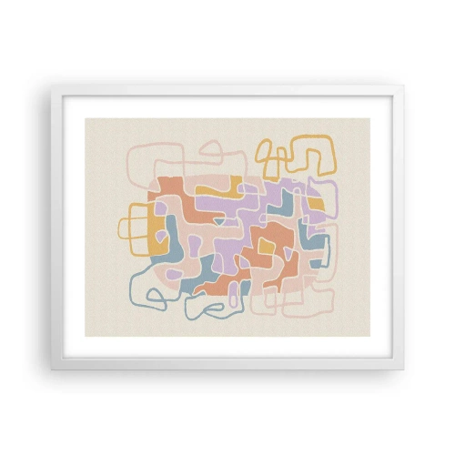 Affiche dans un cadre blanc - Poster - Labyrinthe – une aventure joyeuse - 50x40 cm