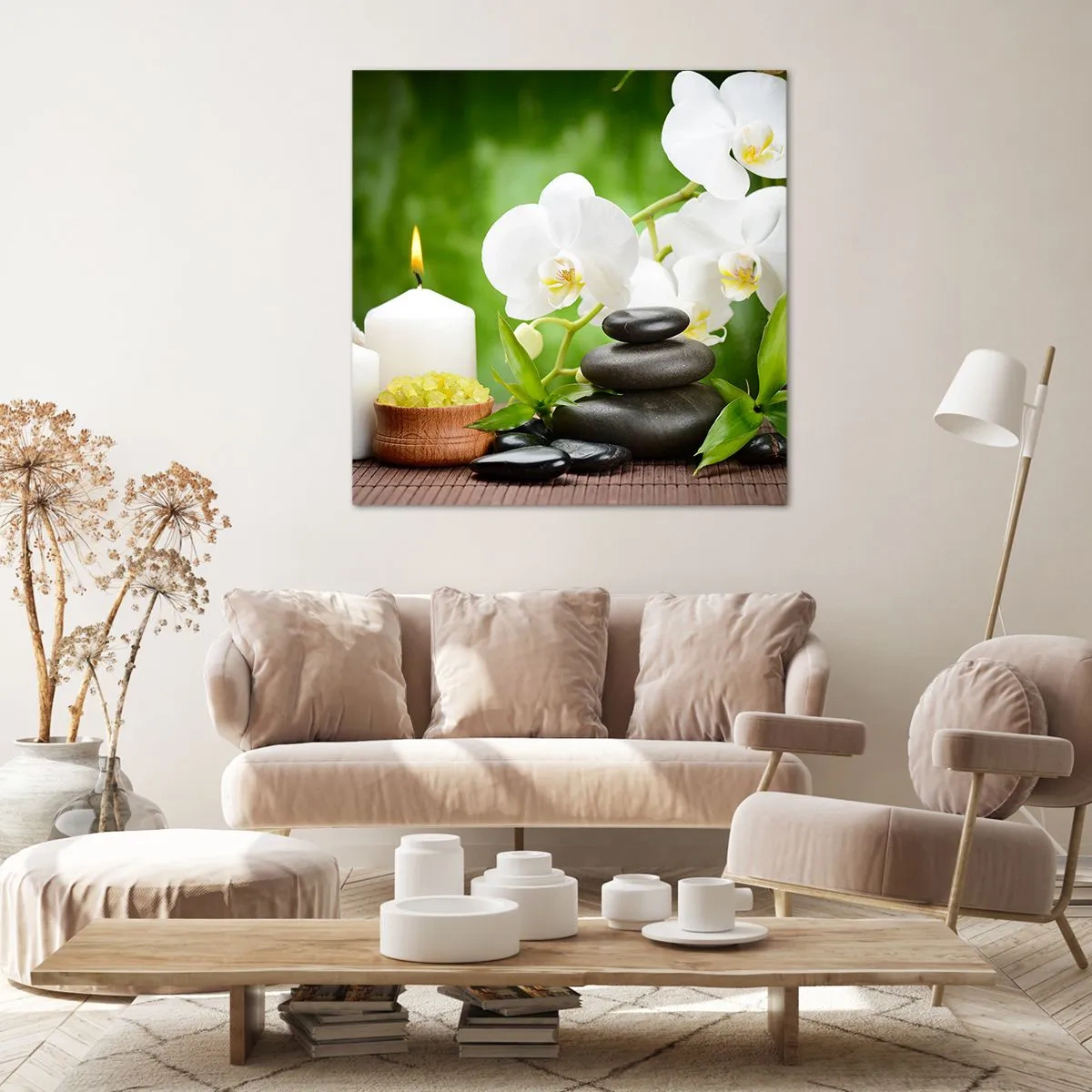 Impression sur toile - Image sur toile - Doux, floral, toucher délicat - 60x60 cm